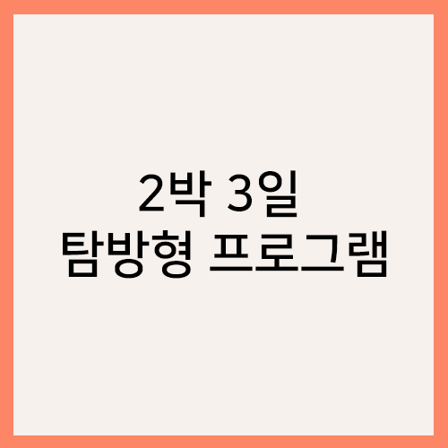 2박3일 탐방형 프로그램